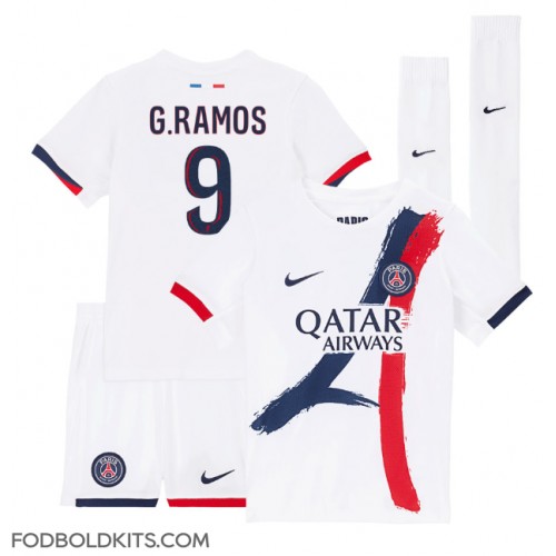 Paris Saint-Germain Goncalo Ramos #9 Udebanesæt Børn 2024-25 Kortærmet (+ Korte bukser)